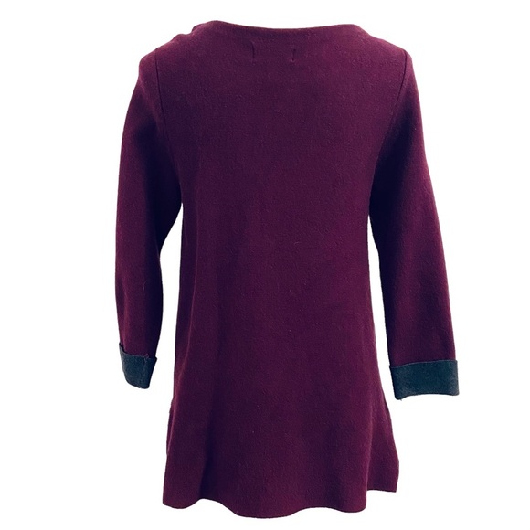 Nanette Lepore Plum Wool Plend Pullover Sweater Tunic Zip Sides Womens Sz M - Picture 4 of 9